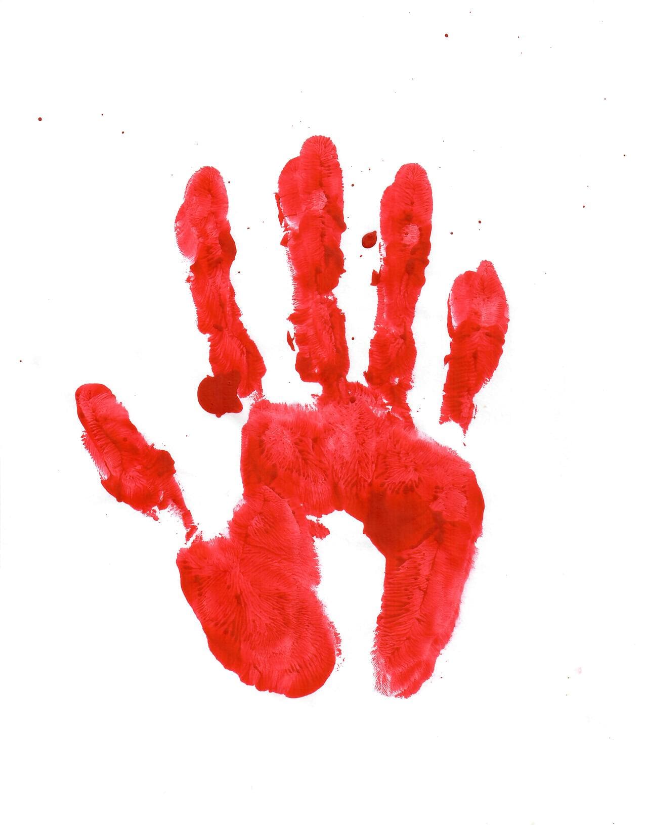 Print 7, the scan chosen as the Red Hand mark: an even press with the fingers connected to the palm.
